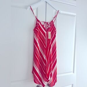 Francesca’s red/orange & white strappy striped dress